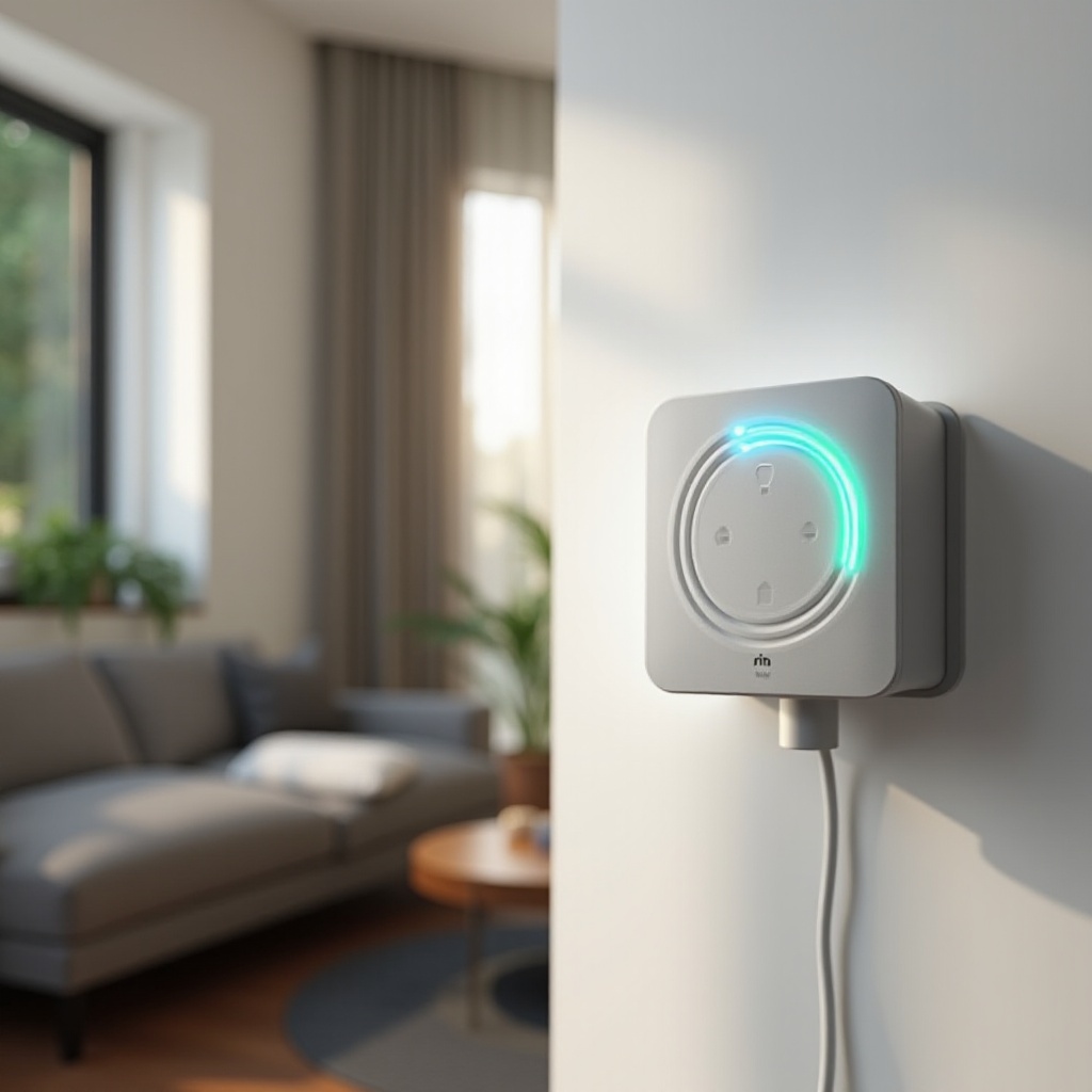 Ring Chime Pro miga na niebiesko i zielono
