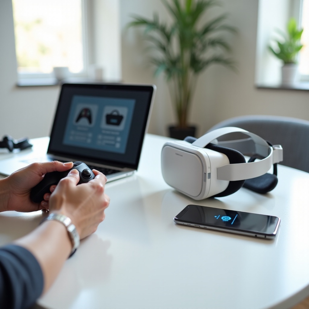conectando controladores Meta Oculus ao headset