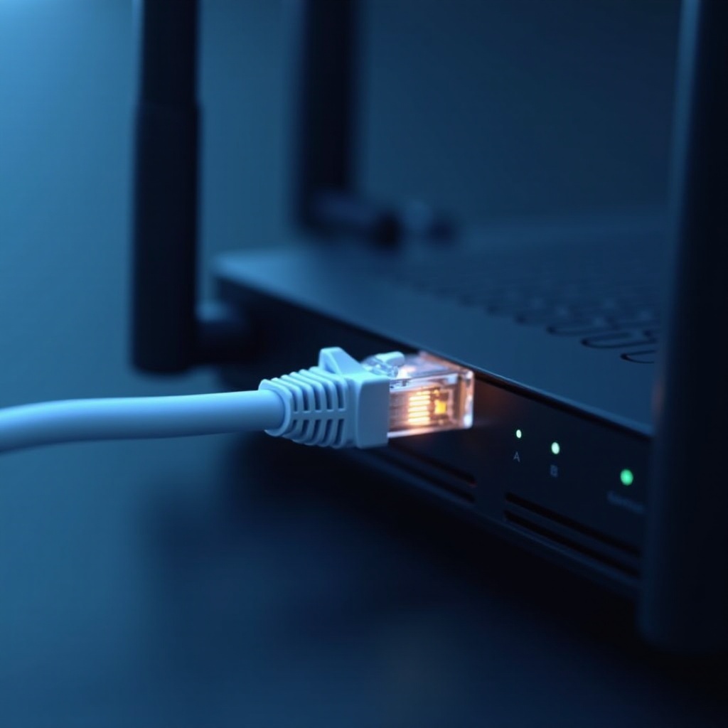 cabo Ethernet conectado ao roteador